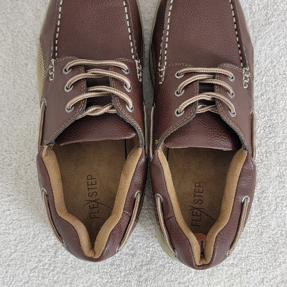 Flex Step Men's Brown Benjamin Comfort Dress Casual Boat Loafers Sz 11 - Picture 8 of 12